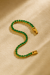 Emerald Green Tennis Bracelet for Women | Gold Plated | Premium Demi-Fine Jewellery|Veloura jewels