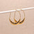 Gold-Toned Textured Crescent Hoop Earrings