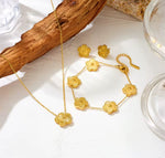 Gold Floral JewelrySet for Women – Necklace, Bracelet & Earrings | Tarnish|Water Resistant