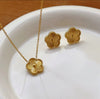 Gold Floral JewelrySet for Women – Necklace, Bracelet & Earrings | Tarnish|Water Resistant