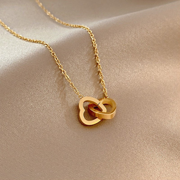 Little Hearts Necklace-18k Pvd Gold Plated