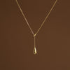 Golden Drop Lariat Necklace