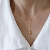 Golden Drop Lariat Necklace