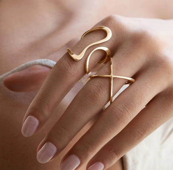 Gold Open Loop Ring – Adjustable Minimalist Ring | Veloura Jewels