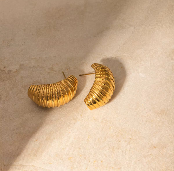 18K Gold Plated Curved Hoops