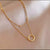Layered Gold plated Circle Necklace