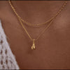 18kGold plated Teardrop Pendent Layered Necklace