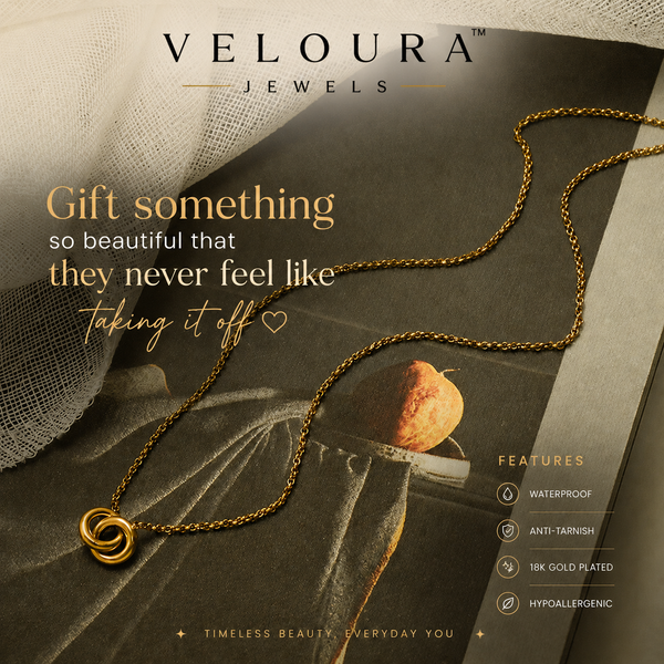 Malvika circle Necklace-18k Pvd gold plated |waterproof