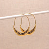 Gold-Toned Textured Crescent Hoop Earrings