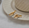 Two-Tone Chain Link Hoop Earrings - 18K Gold Plated