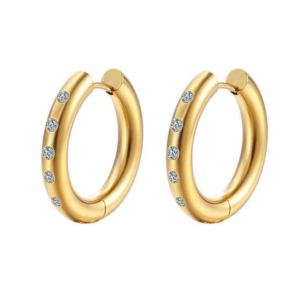 Alia zirconia hoops - 18k Pvd Goldplated| Waterproof