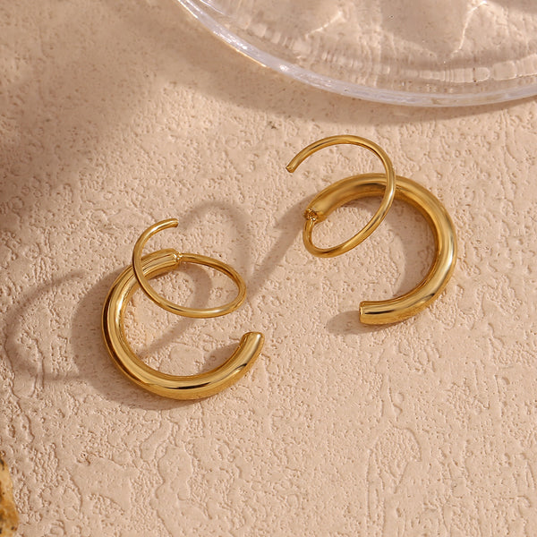 Veloura Lumi Hoops -18K PVD Gold Plated|Waterproof
