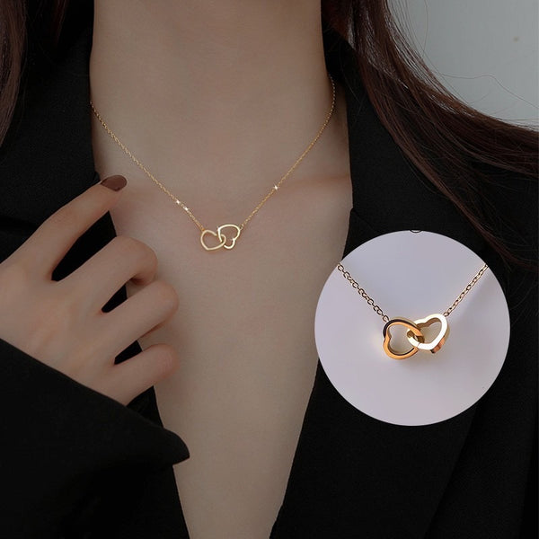 Little Hearts Necklace-18k Pvd Gold Plated