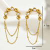 Statement chain Drops Earrings-18k gold plated,zirconia