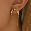 Statement chain Drops Earrings-18k gold plated,zirconia