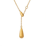 Golden Drop Lariat Necklace