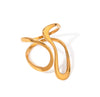 Abstract Adjustable Gold Wave Ring – Modern Sculptural Design | Veloura Jewels