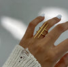 Double Bar Gold Ring – Adjustable Minimalist Ring | Veloura Jewels