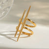 Double Bar Gold Ring – Adjustable Minimalist Ring | Veloura Jewels