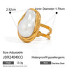 Baroque Pearl Gold Ring – Adjustable Stainless Steel | Veloura Jewels