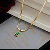 Emerald Green Pendant Necklace for Women