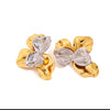 Dual Tone Flower Earrings