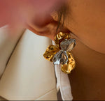 Dual Tone Flower Earrings