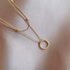 Layered Gold plated Circle Necklace