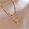 Layered Gold plated Circle Necklace