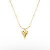 18K Gold Heart Pendant Necklace for Women