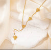Elegant Gold Heart Pendant Y Necklace – Minimalist Layered Jewelry for Women