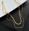 Gold Layered Snake Chain Necklace with Beads – Elegant Minimalist Jewelry for Women
