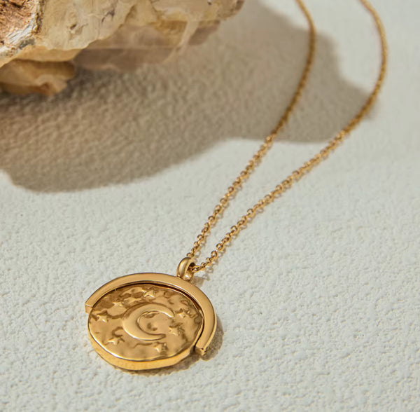 Sunburst Gold Pendant Necklace