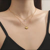 18K Gold PlatedHeart Pendant Layered Necklace for Women