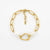 Faye Pearl and Gold Abstract Link Bracelet